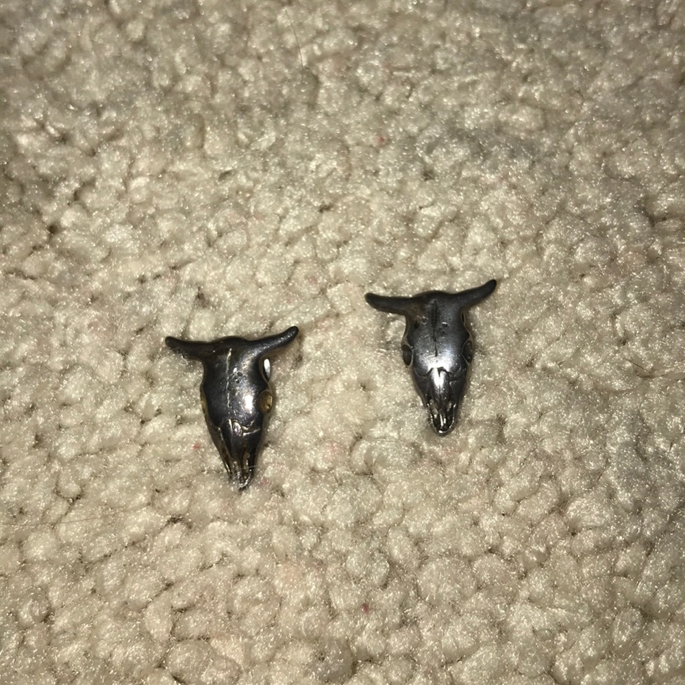 Cow skull vintage earrings